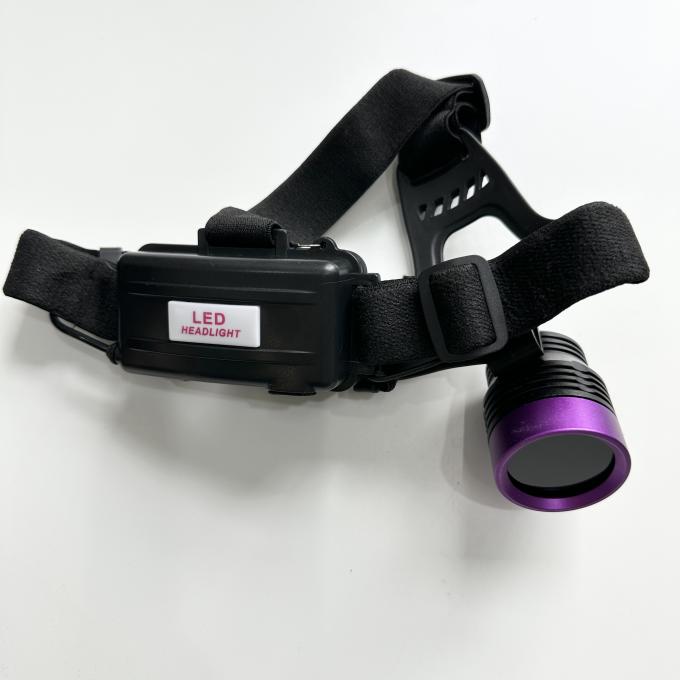 Lampe frontale UV à particules magnétiques fluorescentes DG-3101S avec une longueur d'onde maximale de 365 à 370 nm et 2 piles de batterie au lithium 18650 4