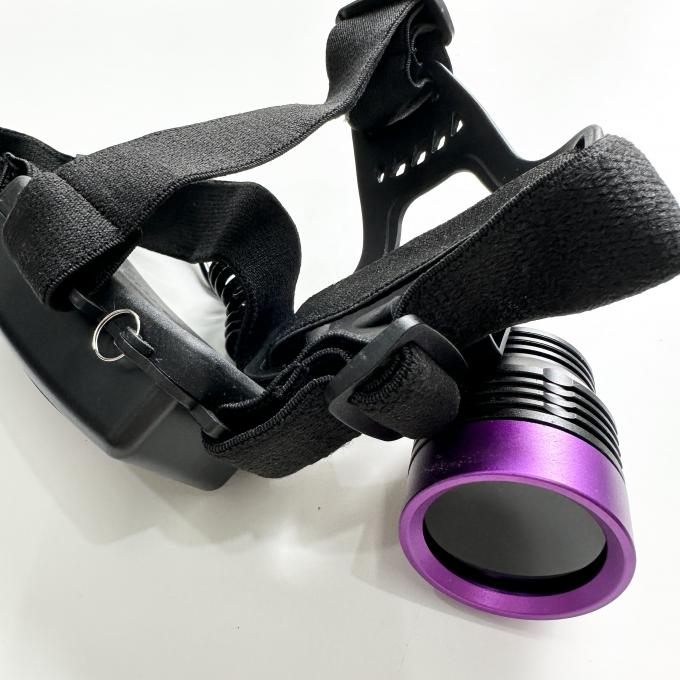 Lampe frontale UV à particules magnétiques fluorescentes DG-3101S avec une longueur d'onde maximale de 365 à 370 nm et 2 piles de batterie au lithium 18650 5
