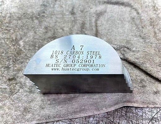 A7 Bloc d'étalonnage de 74 mm de rayon de 75 mm d'épaisseur BS2704:1978 Bloc d'essai par ultrasons en acier au carbone