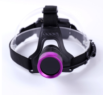 Type de casque lampe frontale UV réglable noire Particule magnétique fluorescente et inspection de pénétration