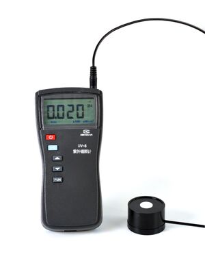Mètre d'intensité lumineuse UV UV industriel 0,1 à 200000μW/cm2 UV254 UV297 Testeur d'irradiation UV