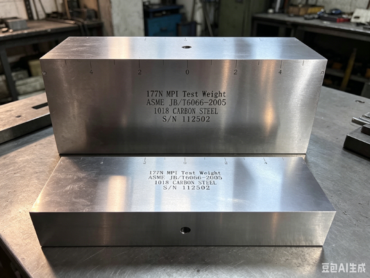 177N MPI Poids d'essai 1018 Bloc d'étalonnage d'inspection des particules magnétiques en acier au carbone Conforme à la norme ASME JB/T6066-2005 Essai de force de levage du joug magnétique à courant continu