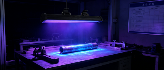 Lampe UV noire suspendue à haute irradiance DG-630 pour l'inspection des défauts des pipelines de pétrole et de gaz