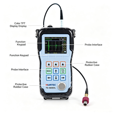 TG-5600DL Single & Dual Element Ultrasonic Thickness Gauge Color Screen A-Scan B-Scan 0.001mm High Precision Metal Thickness Tester