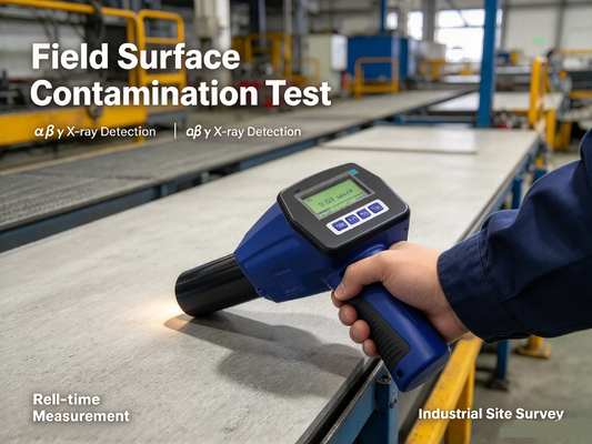 FJ1210(φ50) Portable α β Surface Contamination Meter, Detect Alpha Beta Gamma X‑ray, Flat Dual‑flashing Detector Radiation Contamination Monitor